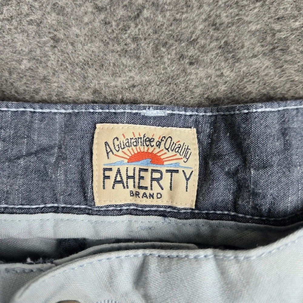 Faherty Malibu Linen Blend Chino Shorts‎ Men's Size 40x9 Light Blue Breathable
